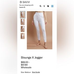 Slounge X White Savvi Joggers